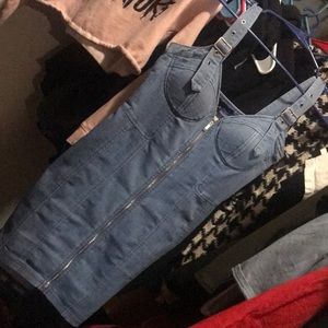 SMALL BLUE JEAN DRESS ZIP UP STRETCHY BASICALLY NEW GOOD CONDITION